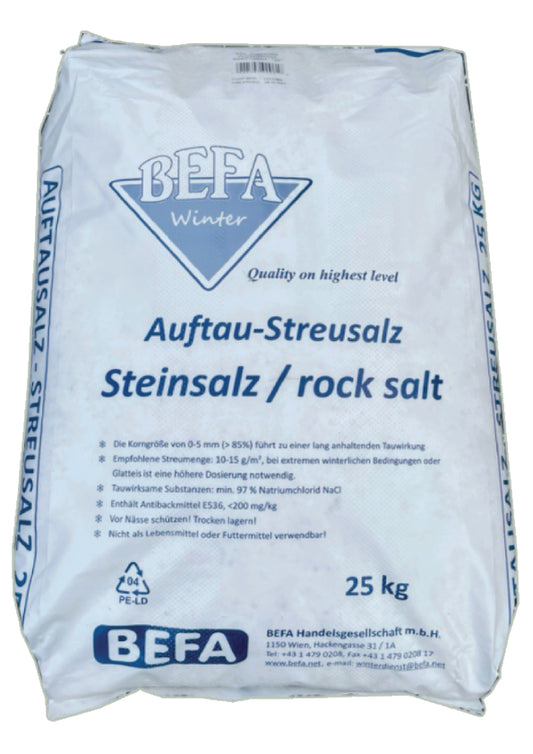 Streusalz, Steinsalz, Siedesalz, Kaliumkarbonat, Winterstreumittel, Eislöser, Wien, NÖ, Österreich, Antifreeze, Sole, Soleanlage, Mischanlage, Kommunal, Auftaumittel, Auftau-Steinsalz, Rock Salt, Vacuum Salt, Winter, M-Klasse, Kornklasse M.
