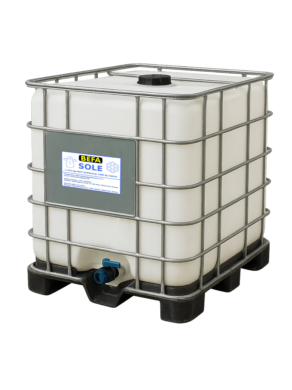 Fertige 23%-ige Sole (NaCl) 1000 kg im IBC-Container
