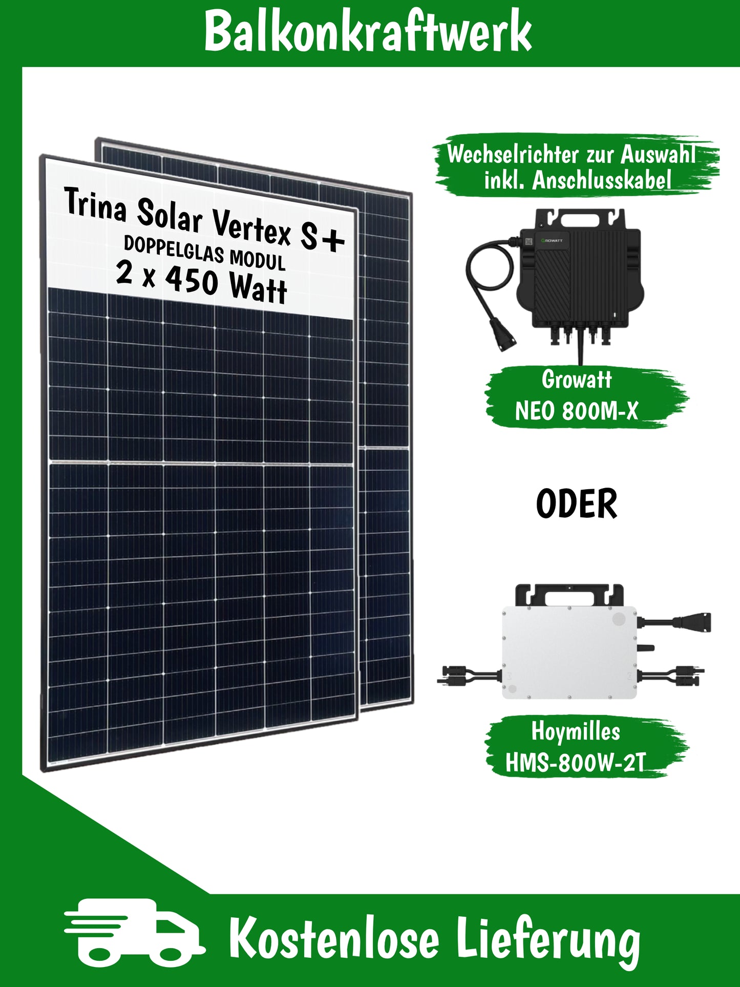 800 Watt Balkonkraftwerk, inkl. Lieferung