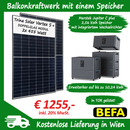 Balkonkraftwerk  800 Watt Trina und Marstek jupiter c plus