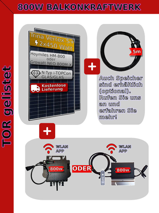800 Watt Balkonkraftwerk, inkl. Lieferung