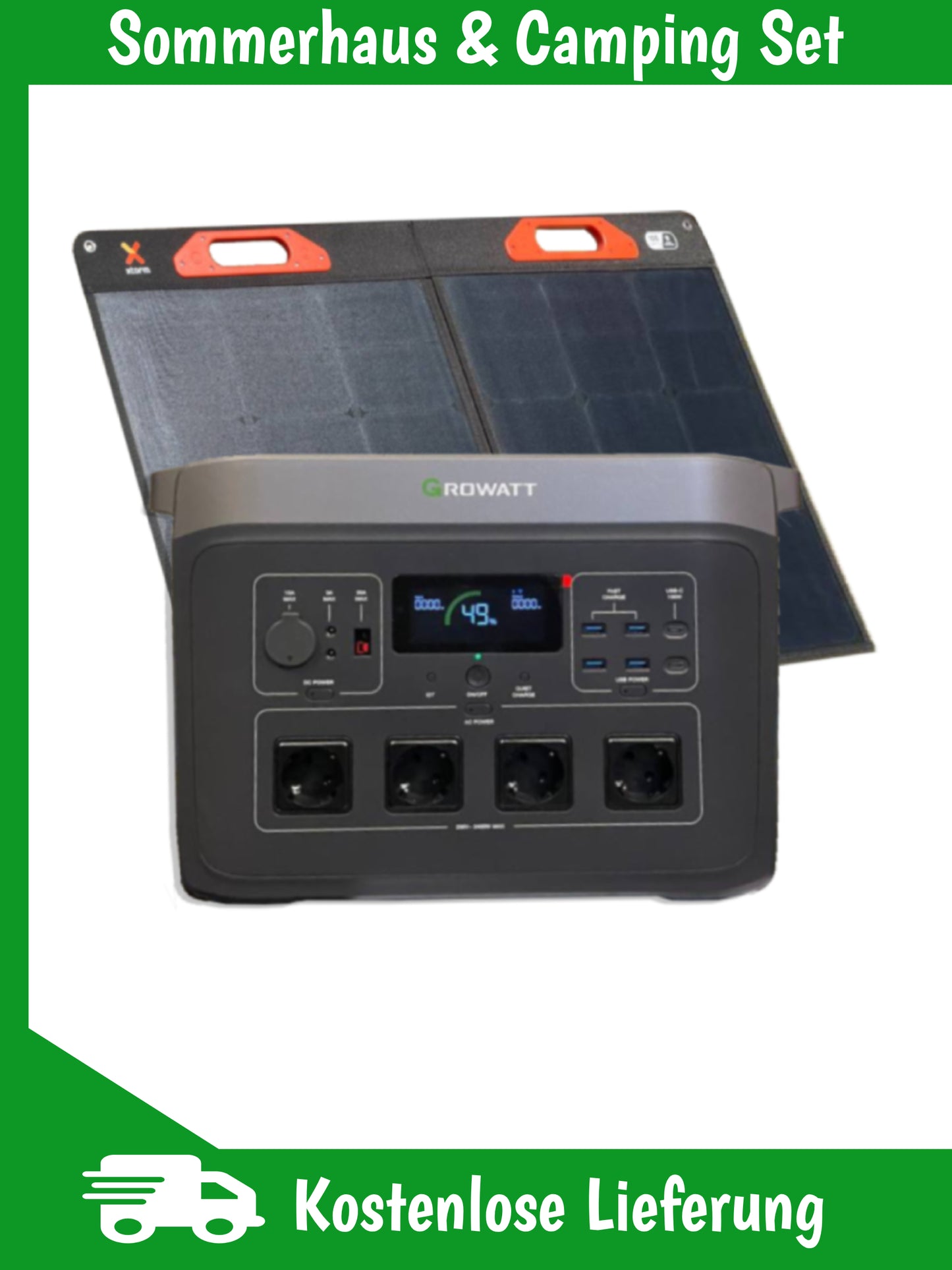Growatt Infinity 2000 PRO + Faltbares panel (100W)[OUTDOOR & CAMPING SET]